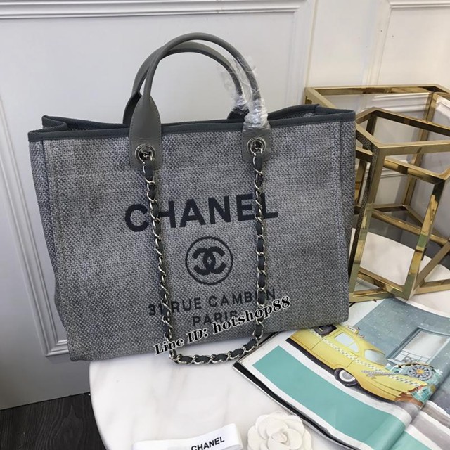 CHANEL女包 最新牛仔購物袋沙灘包 原單對版正品 經典新配色 對版刺繡LOGO 香奈兒手提袋 chanel單肩包 djc1605